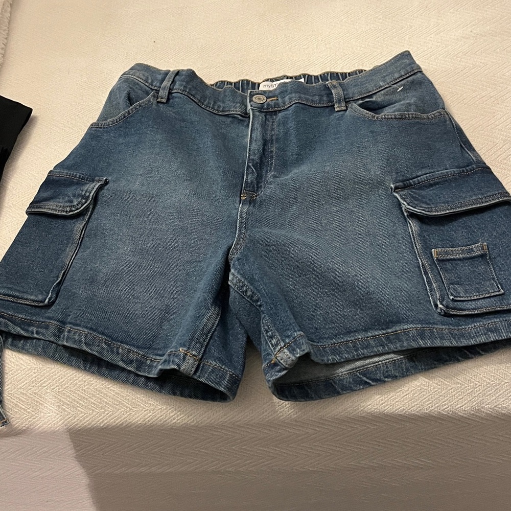 Blue Denim Cargo Shorts